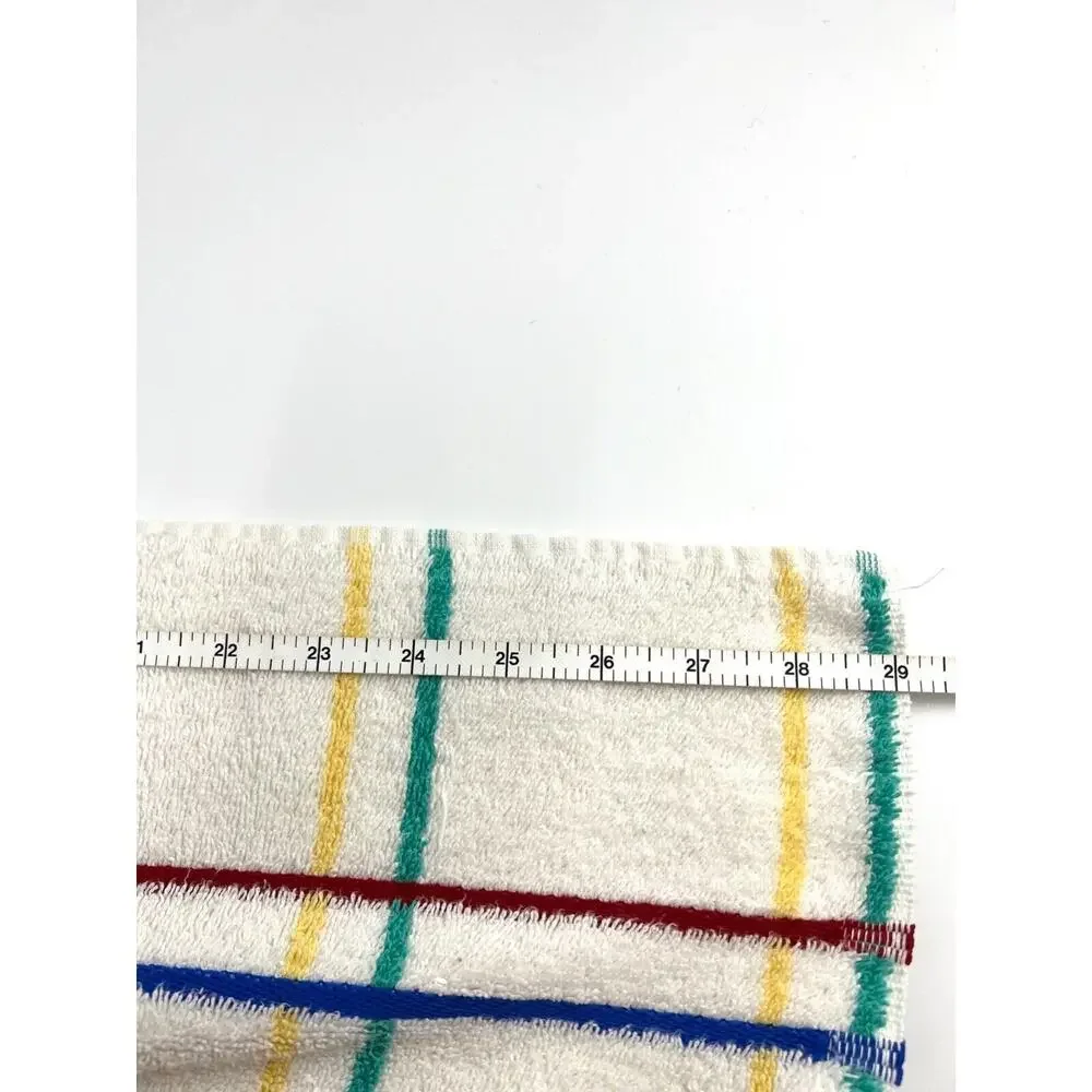 Vintage Utica Primary Color Grid Pattern Bath Towel Movie TV Prop